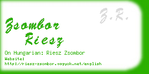 zsombor riesz business card